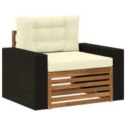 vidaXL Utomhus Mellansoffa Massivt Akaciaträ Naturlig