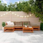 vidaXL Trädgård loungemöbler 6 pcs VaxBrun Massivt furu