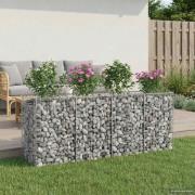 vidaXL Gabion upphöjd säng 2 pcs Silver