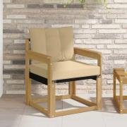 vidaXL Utomhussoffa Massivt Akaciaträ och Textilene Vit