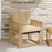 vidaXL Utomhussoffa Massivt Akaciaträ och Textilene Vit