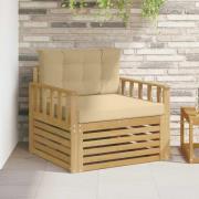 vidaXL Utomhussoffa Polyester Vit och beige