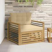 vidaXL Utomhussoffa Polyester Vit och beige