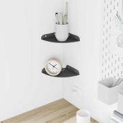 vidaXL Flytande hylla med hylla med lagring 2 pcs Svart 15 x 15 x 2 cm