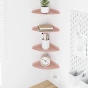vidaXL Flytande hylla med hylla med lagring 4 pcs Rosa 18 x 18 x 2 cm