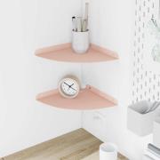 vidaXL Flytande hylla med hylla med lagring 2 pcs Rosa 24 x 24 x 2 cm