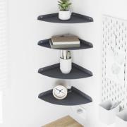 vidaXL Flytande hylla med hylla 4 pcs Antracit 24 x 24 x 2,3 cm