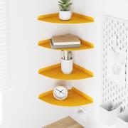 vidaXL Flytande hylla med hylla 4 pcs Senapsgul 24 x 24 x 2 cm