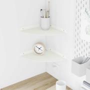 vidaXL Flytande hylla med hylla med lagring 2 pcs Vit 24 x 24 x 2 cm