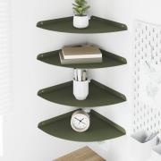 vidaXL Flytande hylla med hylla 4 pcs Olivgrön 30 x 30 x 2 cm