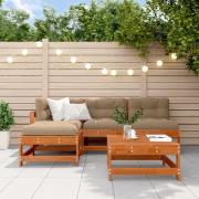 vidaXL Trädgård loungemöbler 5 pcs Vaxad brun Massiv furu