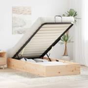vidaXL Bäddsoffa med förvaring Naturfärg 90 x 190 cm Massivt furu