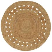 vidaXL Matta Naturfärg Ø 150 cm Jute