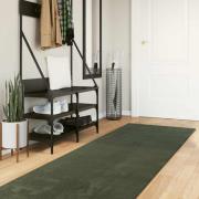 vidaXL Mellanhög mjuk och tvättbar matta HUARTE Skoggrön 300 x 80 cm