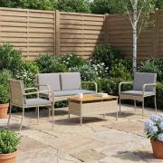 vidaXL Trädgårdset med kudde stål