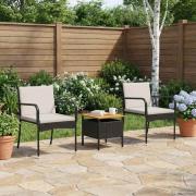 vidaXL Trädgårdset med kudde stål