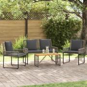 vidaXL Utemöbelset med kudde stål