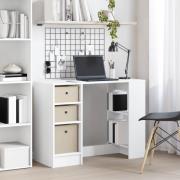 vidaXL Skrivbord med låda Vit 100 x 40 x 75 cm Konstruerat trä