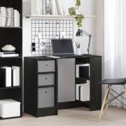 vidaXL Skrivbord med låda Svart Ek 100 x 40 x 75 cm Konstruerat trä