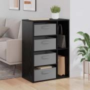 vidaXL Sideboard med låda Svart Ek 60 x 33,5 x 84 cm