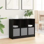 vidaXL Sideboard med låda Svart Ek 88,5 x 27,5 x 63,5 cm