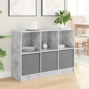 vidaXL Sideboard med låda Betonggrå 102 x 32 x 73,5 cm