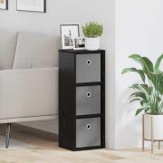 vidaXL Sideboard med låda Svart Ek 25,5 x 22 x 69,5 cm