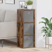 vidaXL Sideboard med låda Rökt ek 30,5 x 27 x 84,5 cm