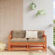 vidaXL 2 Stycke Trädgårdshörnssoffa Massiv furu Vaxad brun