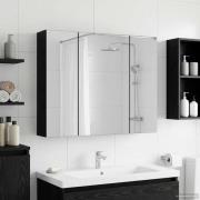 vidaXL Badrumsspegelskåp Svart Ek 60 x 14,5 x 50 cm Konstruerat trä
