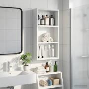 vidaXL Badrumsväggskåp med hylla Vit 30 x 10 x 60,5 cm Konstruerat trä