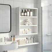 vidaXL Badrumsväggskåp med hylla Vit 40 x 10 x 50 cm Konstruerat trä