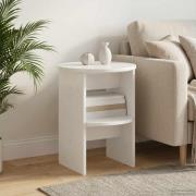 vidaXL Sidokabinett Högblank Vit Ø40 x 50 cm Konstruerat trä