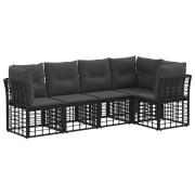 vidaXL Utomhussoffset Svart Polyester