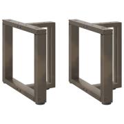 vidaXL Soffbordsben T-formade 2 st svarta 50x25x(42-43) cm stål