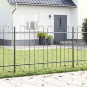 vidaXL Trädgårdsstängsel 6 pcs Grå 10,2 x 1,2 m Pulverlackerad stål