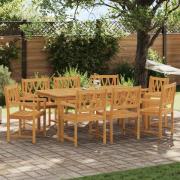 vidaXL Utomhusbänk 8 pcs Naturlig 56 x 55,5 x 90 cm Massivt Akaciaträ