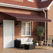 vidaXL Elektrisk Retraktabel Markis Brun 4 x 2 m