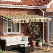 vidaXL Manuell utdragbar markis med LED-lampor 3,5 x 2,5 m