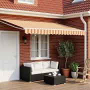 vidaXL Manuell utdragbar markis med LED-lampor Flerfärgsdesign 4 × 3 m