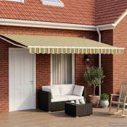 vidaXL Manuell utdragbar markis med LED-lampor 4,5 × 3 m