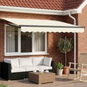 vidaXL Manuell utdragbar markis med LED-lampor 3,5 x 2 m