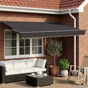 vidaXL Manuell utdragbar markis med LED-lampor Antracit 3 x 2,5 m