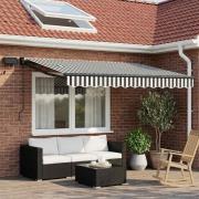 vidaXL Manuell utdragbar markis med LED-lampor 3 x 2,5 m