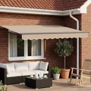 vidaXL Manuell utdragbar markis med LED-lampor 3,5 x 2,5 m