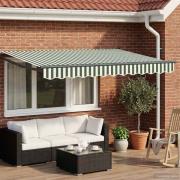 vidaXL Manuell utdragbar markis med LED-lampor 3,5 x 2,5 m
