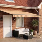 vidaXL Manuell utdragbar markis med LED-lampor Flerfärgsdesign 4 × 3 m