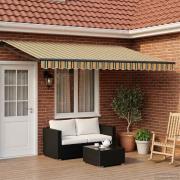 vidaXL Manuell utdragbar markis med LED-lampor 4,5 × 3 m