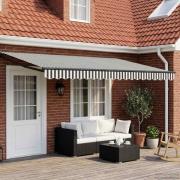 vidaXL Manuell utdragbar markis med LED-lampor 5 x 3 m