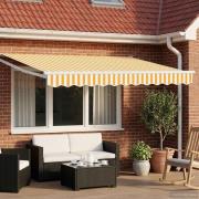 vidaXL Elektrisk Retraktabel Markis Orange och vit 3,5 x 2,5 m